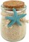 Beach Glass Jar with Starfish Accent-Miniature Jar with Sand and Sea Shell Decoration-Beach Theme for Bathroom, Coastal House Decor-Wedding, Special Occasion, Celebration